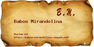 Babos Mirandolina névjegykártya